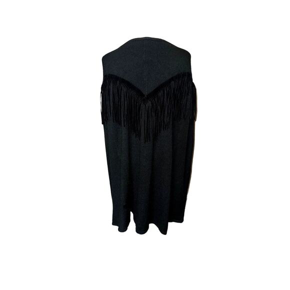 Love Token Black Cape with Fringe, Sz M - Picture 3 of 6